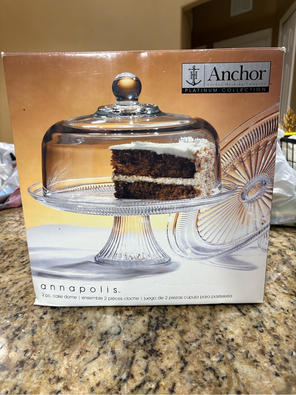 Anchor Hocking Clear Glass Cake Dome with Pedestal